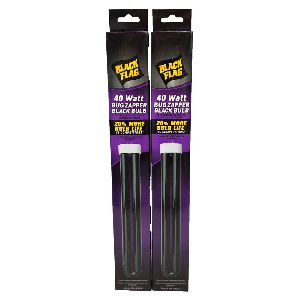Lot of 2 Black Flag 40 Watt Bug Zapper Black Bulb Replacement BB-40BLK New